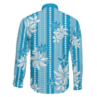 Hawaii Kakau Tribal Family Matching Summer Maxi Dress and Hawaiian Shirt With Blue Tiare LT05 - Polynesian Pride