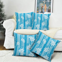 Hawaii Kakau Tribal Pillow Cover With Blue Tiare