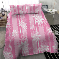 Hawaii Kakau Tribal Bedding Set With Pink Tiare