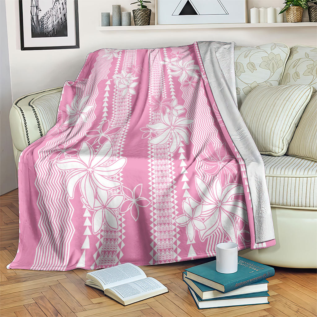 Hawaii Kakau Tribal Blanket With Pink Tiare