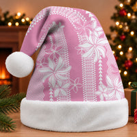 Hawaii Kakau Tribal Christmas Santa Hat With Pink Tiare LT05 Without Fur Pink - Polynesian Pride