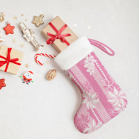Hawaii Kakau Tribal Christmas Stocking With Pink Tiare