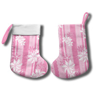 Hawaii Kakau Tribal Christmas Stocking With Pink Tiare