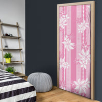 Hawaii Kakau Tribal Door Cover With Pink Tiare