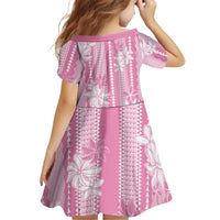 Hawaii Kakau Tribal Family Matching Off Shoulder Maxi Dress and Hawaiian Shirt With Pink Tiare LT05 - Polynesian Pride
