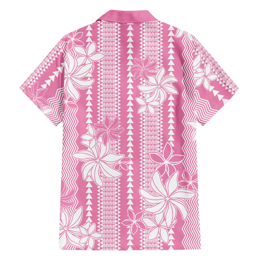 Hawaii Kakau Tribal Family Matching Off Shoulder Maxi Dress and Hawaiian Shirt With Pink Tiare LT05 - Polynesian Pride