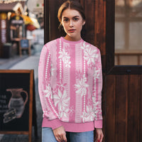 Hawaii Kakau Tribal Ugly Christmas Sweater With Pink Tiare LT05 - Polynesian Pride