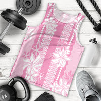Hawaii Kakau Tribal Men Tank Top With Pink Tiare