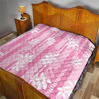 Hawaii Kakau Tribal Quilt With Pink Tiare LT05 - Polynesian Pride