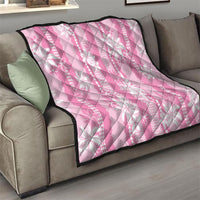 Hawaii Kakau Tribal Quilt With Pink Tiare LT05 - Polynesian Pride