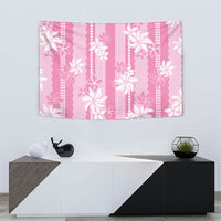 Hawaii Kakau Tribal Tapestry With Pink Tiare LT05 - Polynesian Pride