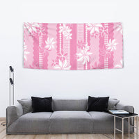 Hawaii Kakau Tribal Tapestry With Pink Tiare LT05 - Polynesian Pride