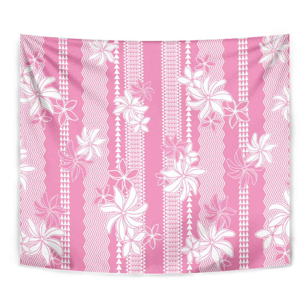 Hawaii Kakau Tribal Tapestry With Pink Tiare LT05 - Polynesian Pride