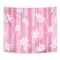 Hawaii Kakau Tribal Tapestry With Pink Tiare LT05 - Polynesian Pride