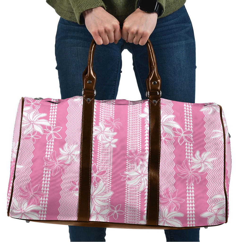 Hawaii Kakau Tribal Travel Bag With Pink Tiare