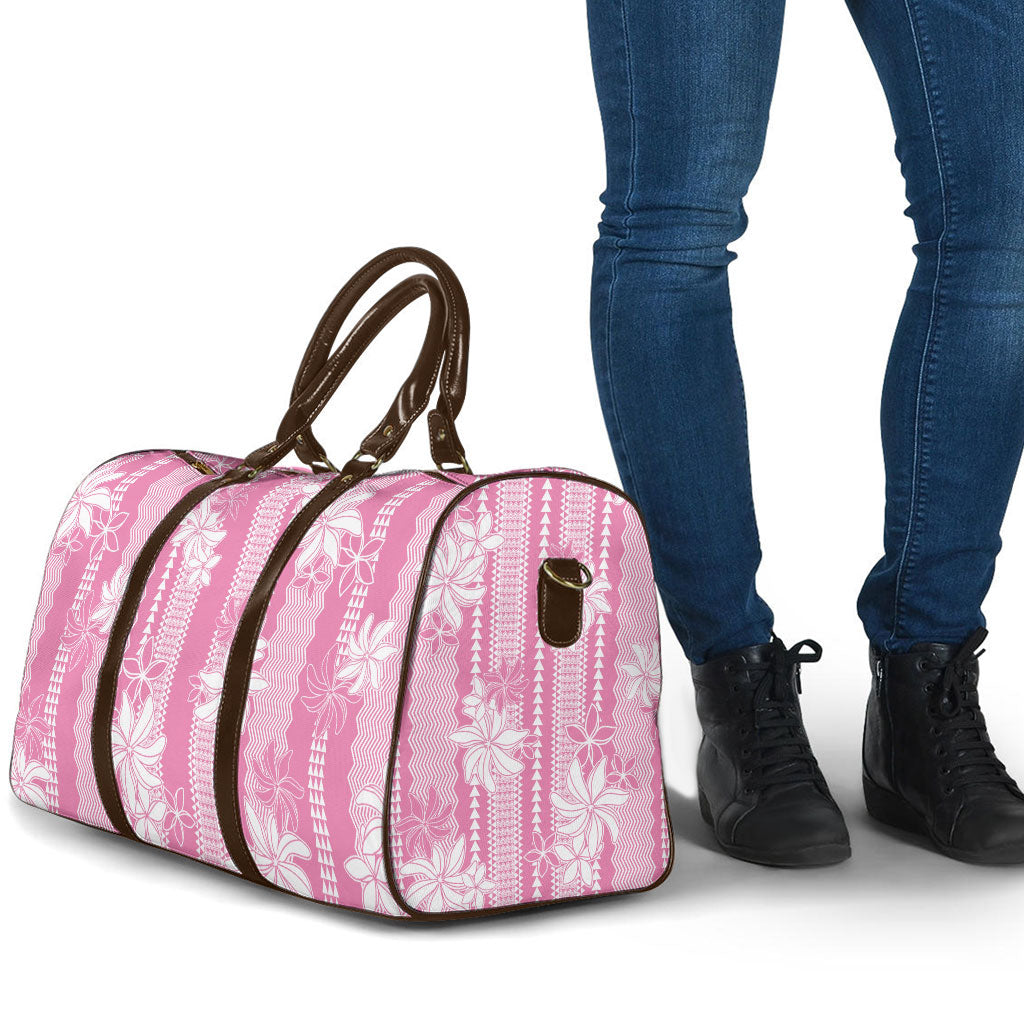 Hawaii Kakau Tribal Travel Bag With Pink Tiare LT05 - Polynesian Pride