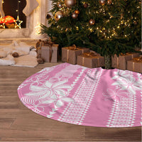 Hawaii Kakau Tribal Tree Skirt With Pink Tiare
