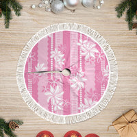 Hawaii Kakau Tribal Tree Skirt With Pink Tiare