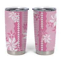 Hawaii Kakau Tribal Tumbler Cup With Pink Tiare LT05 Pink - Polynesian Pride