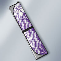 Hawaii Kakau Tribal Auto Sun Shade With Purple Tiare