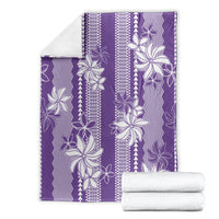 Hawaii Kakau Tribal Blanket With Purple Tiare