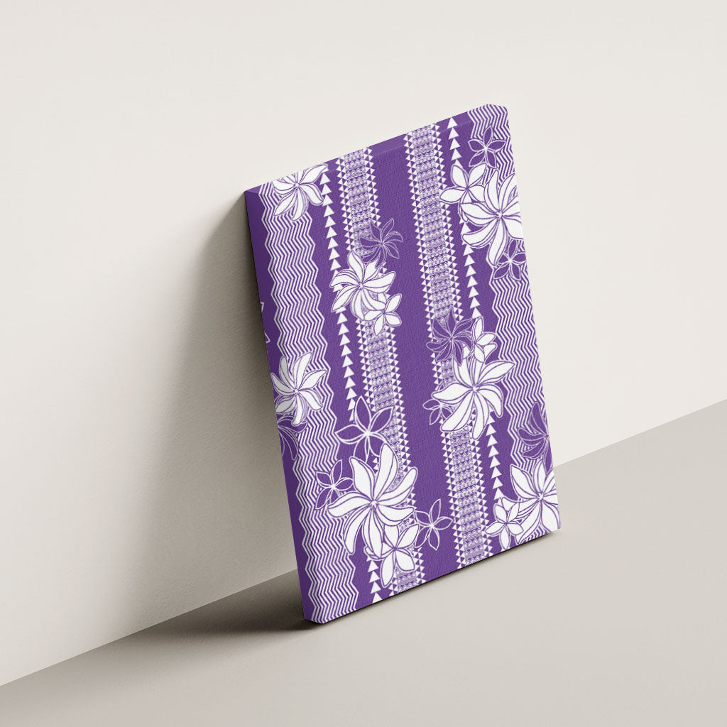Hawaii Kakau Tribal Canvas Wall Art With Purple Tiare