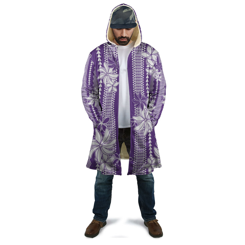 Hawaii Kakau Tribal Cloak With Purple Tiare