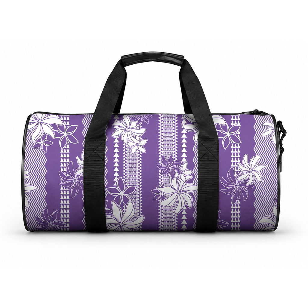 Hawaii Kakau Tribal Duffle Bag With Purple Tiare LT05 One size Purple - Polynesian Pride