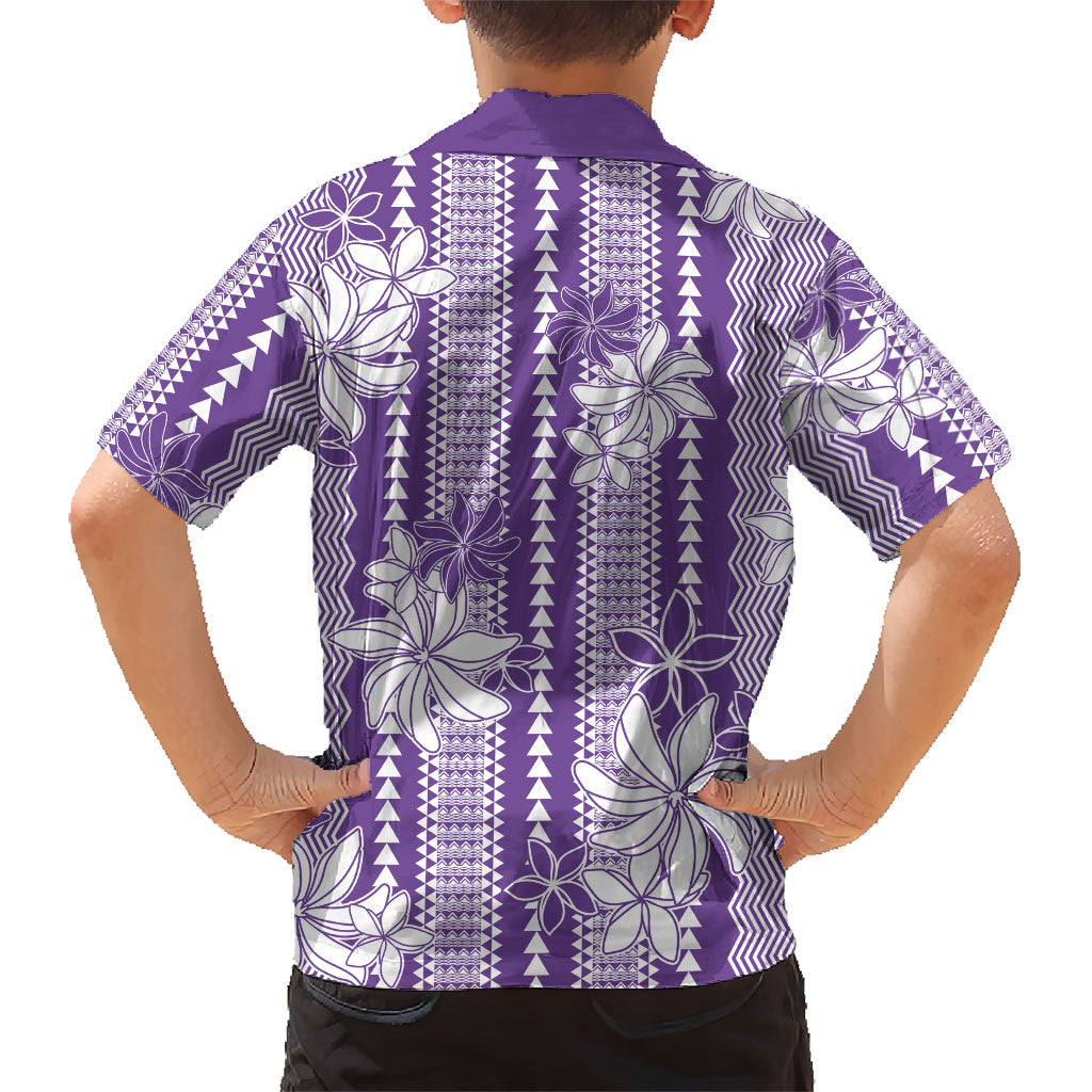 Hawaii Kakau Tribal Family Matching Summer Maxi Dress and Hawaiian Shirt With Purple Tiare LT05 - Polynesian Pride