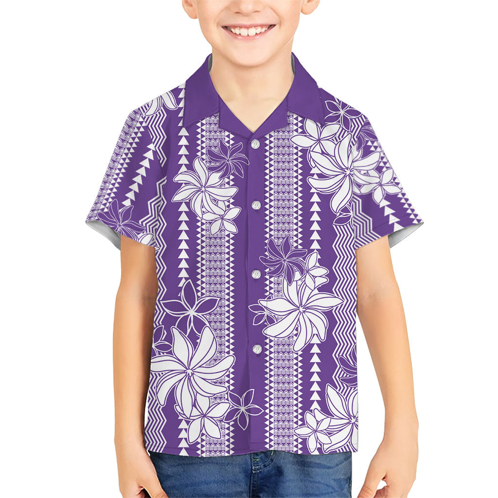 Hawaii Kakau Tribal Hawaiian Shirt With Purple Tiare