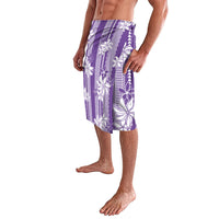 Hawaii Kakau Tribal Lavalava With Purple Tiare