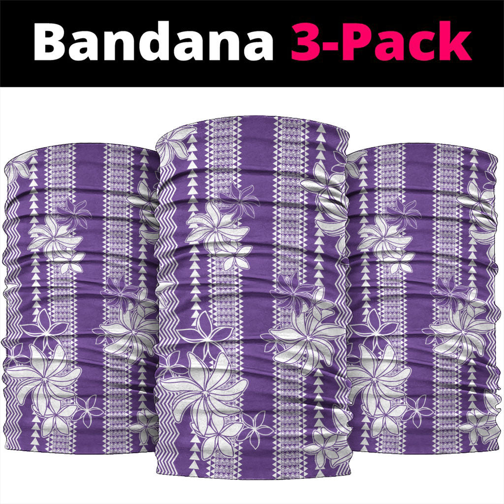 Hawaii Kakau Tribal Neck Gaiter With Purple Tiare