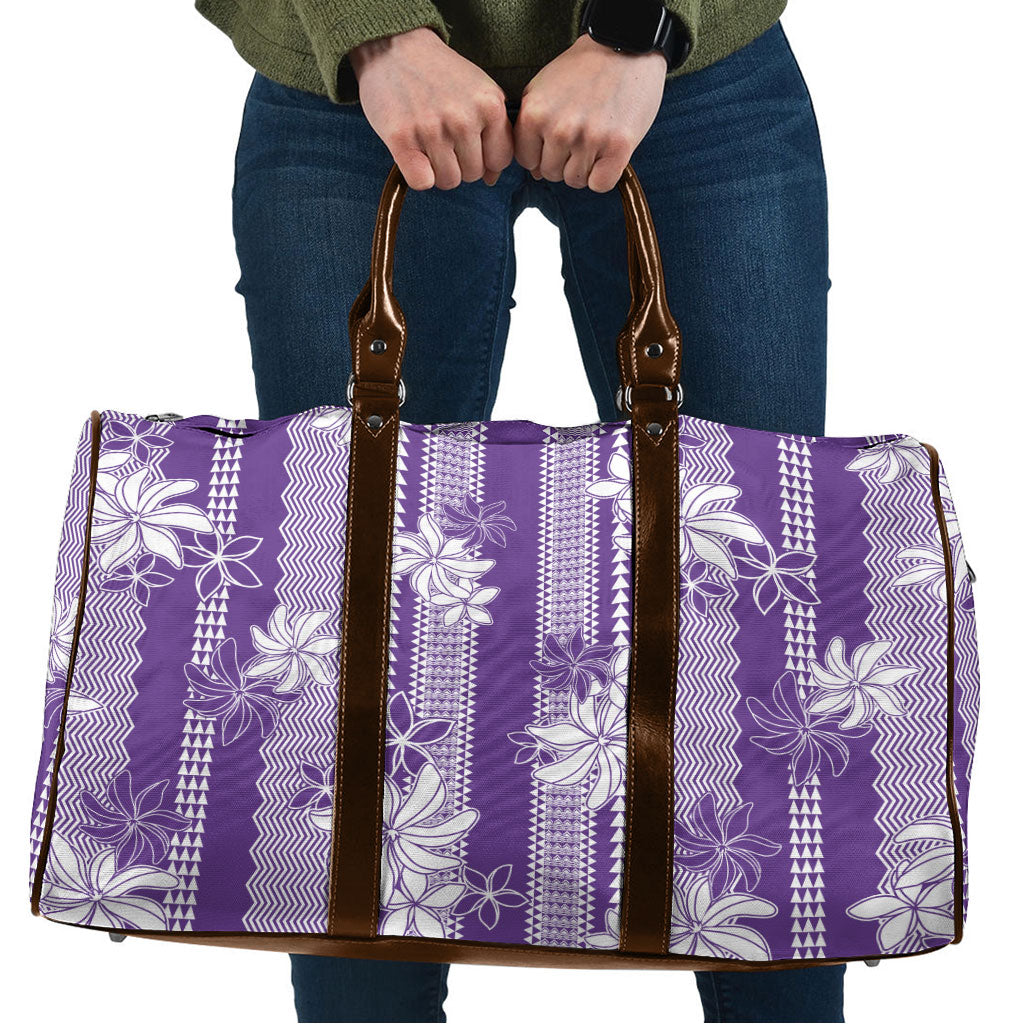 Hawaii Kakau Tribal Travel Bag With Purple Tiare LT05 Purple - Polynesian Pride