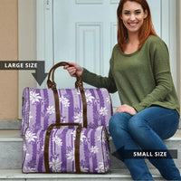 Hawaii Kakau Tribal Travel Bag With Purple Tiare LT05 - Polynesian Pride