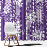 Hawaii Kakau Tribal Window Curtain With Purple Tiare