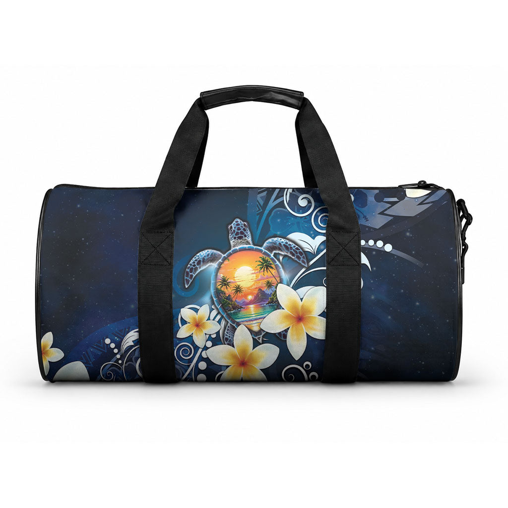 Hawaii Honu Duffle Bag Polynesian Curves Plumeria