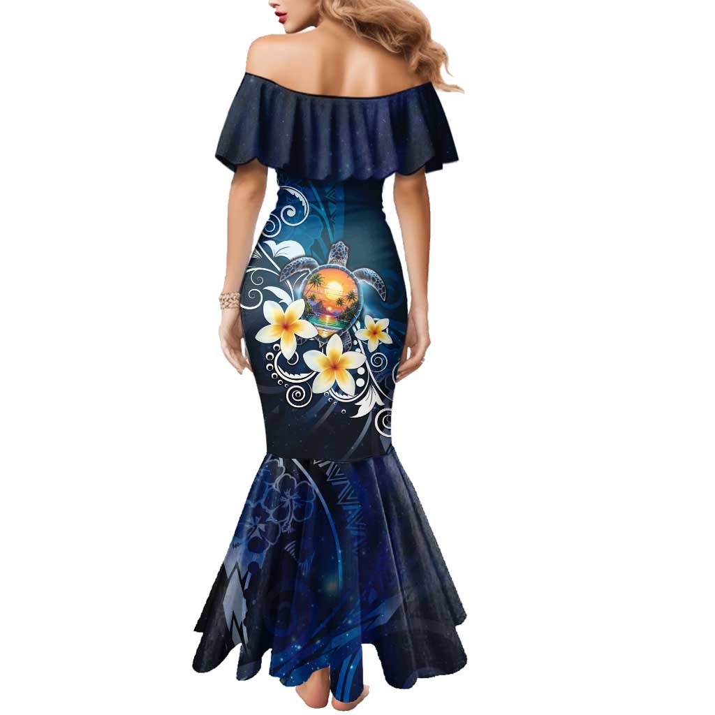 Hawaii Honu Family Matching Mermaid Dress and Hawaiian Shirt Polynesian Curves Plumeria LT05 - Polynesian Pride