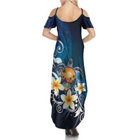 Hawaii Honu Family Matching Summer Maxi Dress and Hawaiian Shirt Polynesian Curves Plumeria LT05 - Polynesian Pride