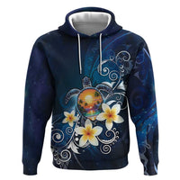 Hawaii Honu Hoodie Polynesian Curves Plumeria LT05 Pullover Hoodie Navy - Polynesian Pride