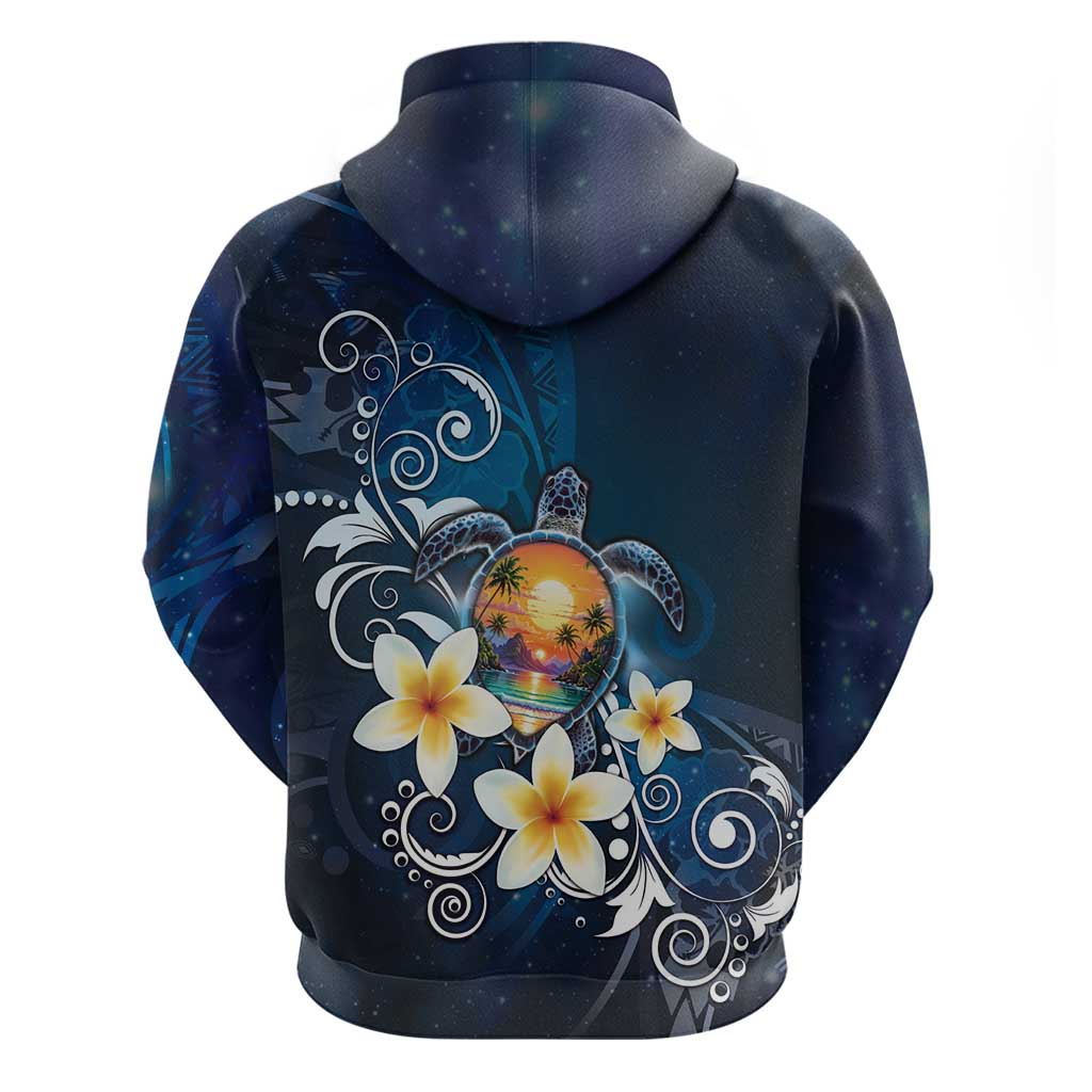 Hawaii Honu Hoodie Polynesian Curves Plumeria LT05 - Polynesian Pride
