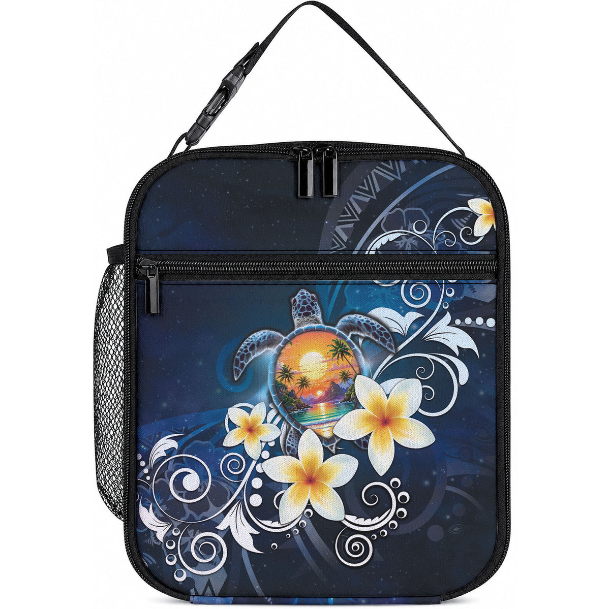 Hawaii Honu Lunch Bag Polynesian Curves Plumeria