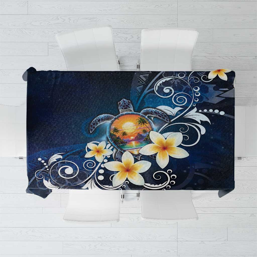 Hawaii Honu Tablecloth Polynesian Curves Plumeria - Polynesian Pride