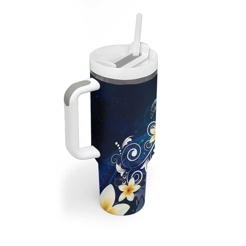Hawaii Honu Tumbler With Handle Polynesian Curves Plumeria LT05 - Polynesian Pride
