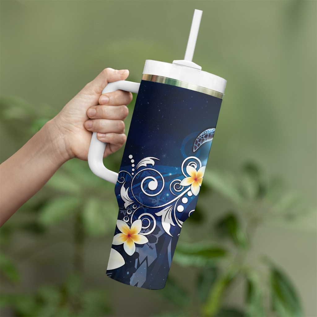 Hawaii Honu Tumbler With Handle Polynesian Curves Plumeria LT05 - Polynesian Pride