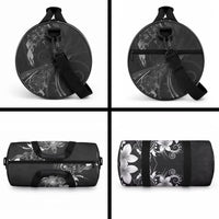 Hawaii Honu Duffle Bag Polynesian Curves Plumeria Grayscale