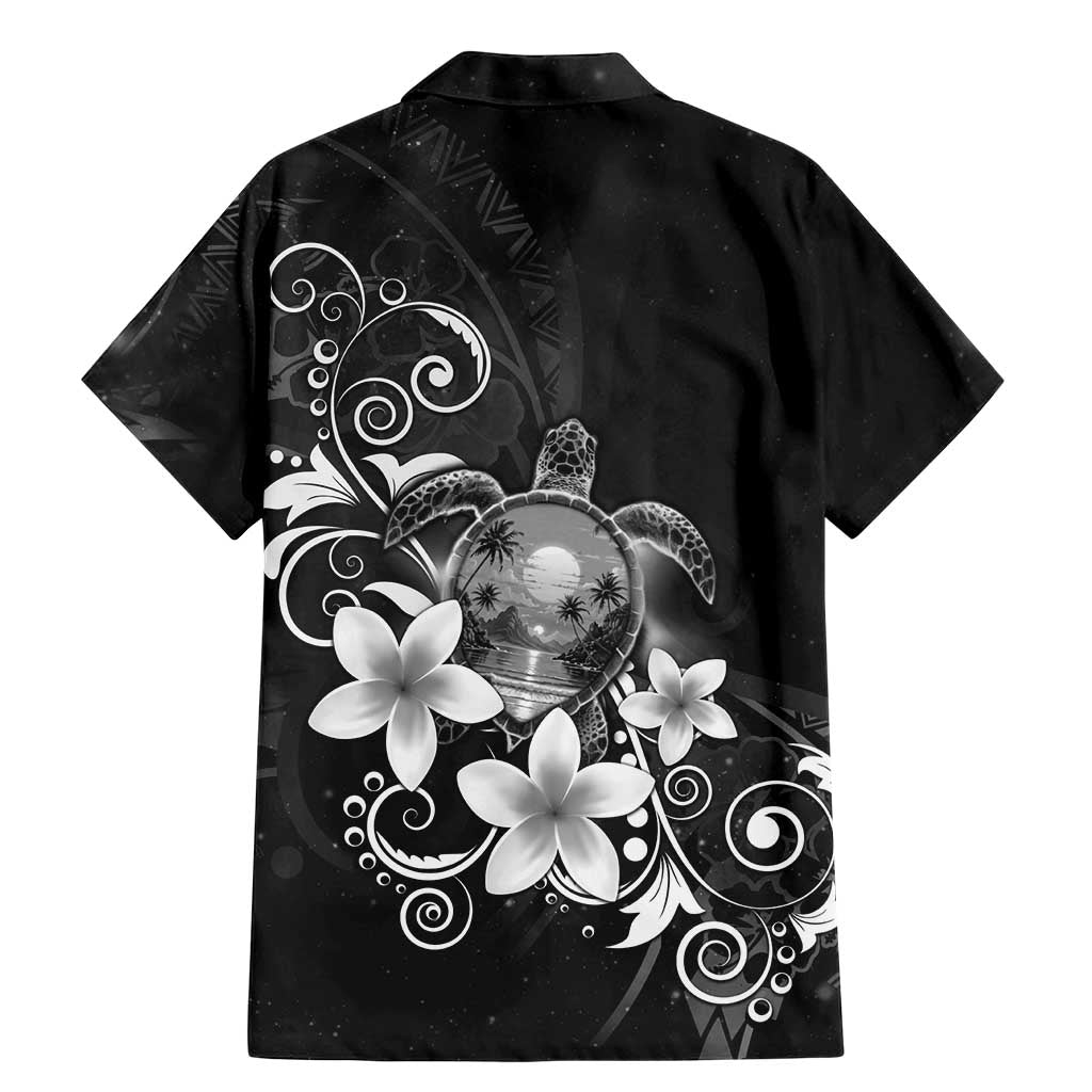 Hawaii Honu Family Matching Mermaid Dress and Hawaiian Shirt Polynesian Curves Plumeria Grayscale LT05 - Polynesian Pride