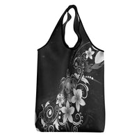 Hawaii Honu Grocery Bag Polynesian Curves Plumeria Grayscale LT05 - Polynesian Pride