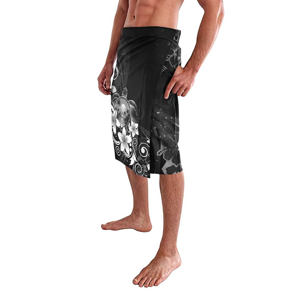Hawaii Honu Lavalava Polynesian Curves Plumeria Grayscale - Polynesian Pride