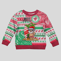Hawaii Christmas Kid Ugly Christmas Sweater Santa Claus Surf Mele Kalikimaka LT05 Kid Red - Polynesian Pride