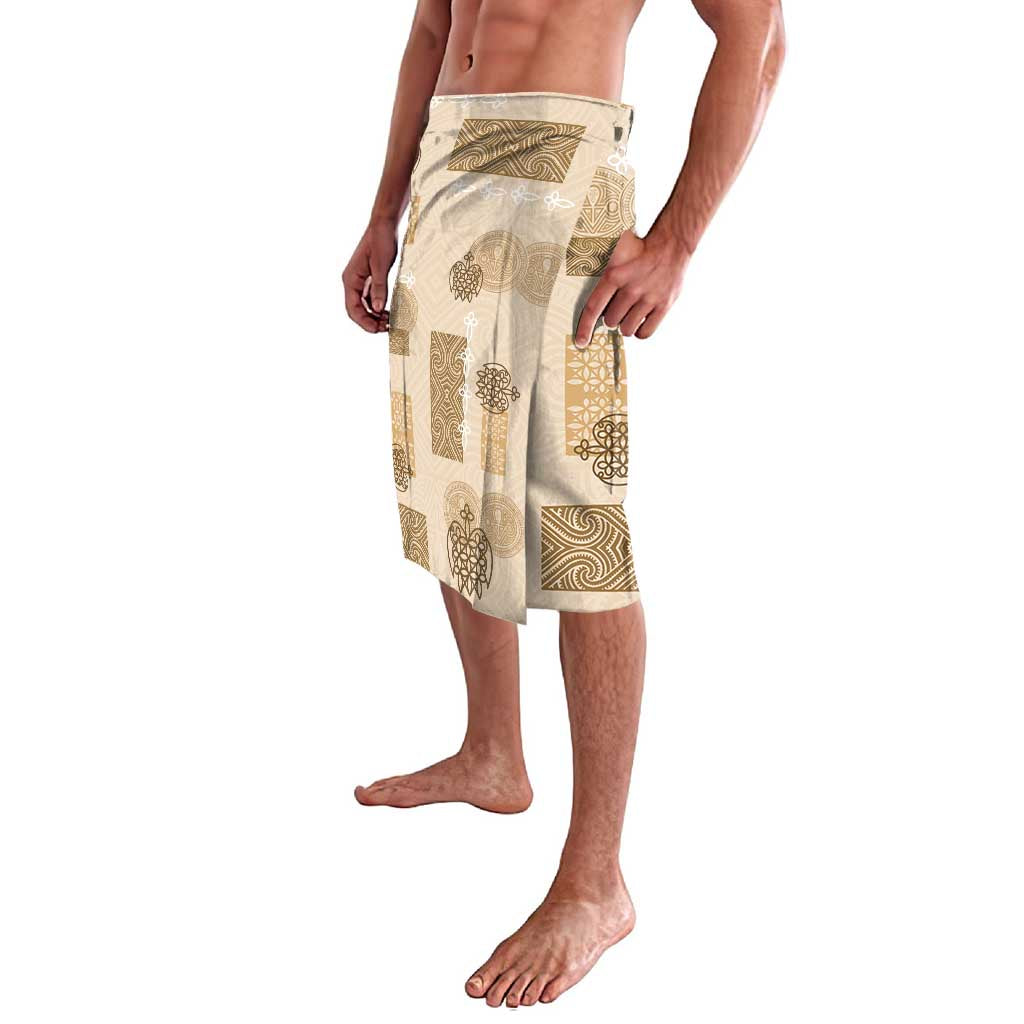 Vintage Lapita Lavalava Iconic Double Face Pattern Beige